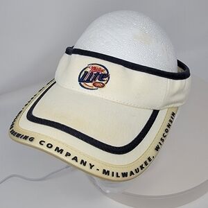 Miller Lite White Visor Hat Cap Unique  Golf Dad
